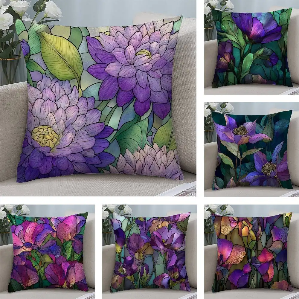 Colored Flower Glass Style Pillow Case Plush Fabric Soft Pillowcase Double Sided Print Cushion Cover Household Gifts
Colored Flower Glass Style Pillow Case Plush Fabric Soft Pillowcase Double Sided Print Cushion Cover Household Gifts