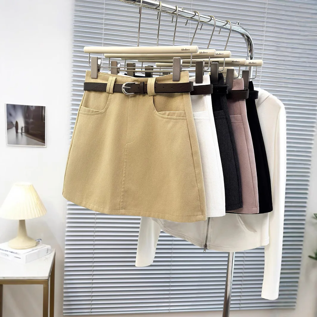 2025 New Summer Spice Girl Versatile Skirts for Women Clothing Casual Solid A-line Skirt Anti-light Short Skirt with Belt
2025 New Summer Spice Girl Versatile Skirts for Women Clothing Casual Solid A-line Skirt Anti-light Short Skirt with Belt