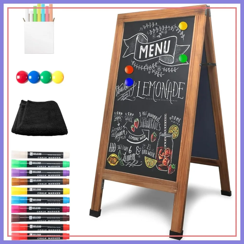 Magnetic A-Frame Chalkboard Easel Sign 40x20 Inch Double Sided Sandwich Board for Business Wedding Menu Outdoor
Magnetic A-Frame Chalkboard Easel Sign 40x20 Inch Double Sided Sandwich Board for Business Wedding Menu Outdoor