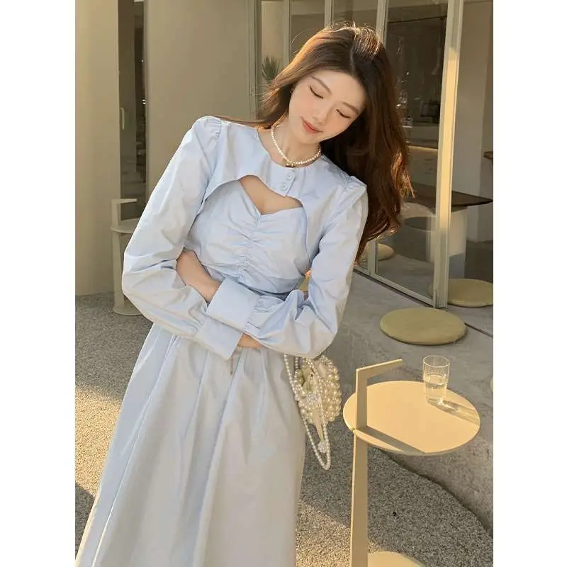 Spring Retro Court Sle Design awl Top Pleated Strap Sk Chic Faion Set for Women Winter Collection Tee Pieces Suit
Spring Retro Court Sle Design awl Top Pleated Strap Sk Chic Faion Set for Women Winter Collection Tee Pieces Suit