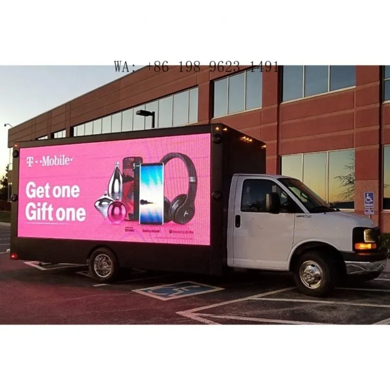 P6 P8 P10 Truck Mounted Outdoor LED Screen Full Color HD Waterproof Mobile Digital Billboard for Van Trailer Advertising
P6 P8 P10 Truck Mounted Outdoor LED Screen Full Color HD Waterproof Mobile Digital Billboard for Van Trailer Advertising