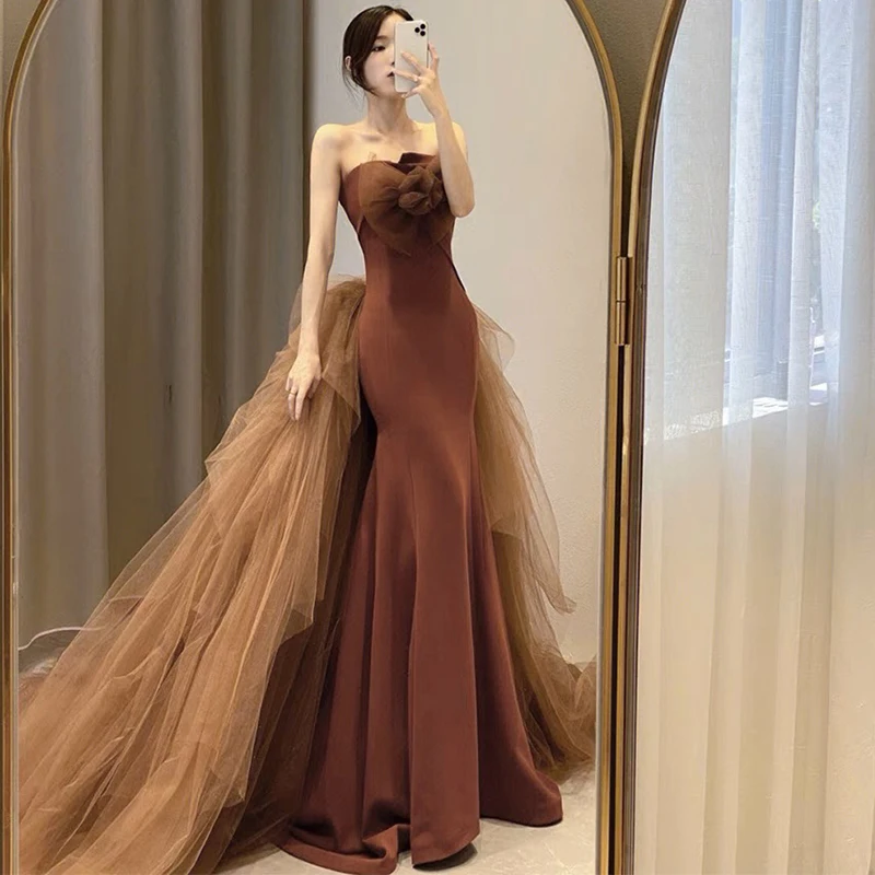 Ele Fi Tail Evening Gown for Wedding Engagement Par Cus Made Bridal Dr Luxury Sensation Korean Sle Long Skirt
Ele Fi Tail Evening Gown for Wedding Engagement Par Cus Made Bridal Dr Luxury Sensation Korean Sle Long Skirt