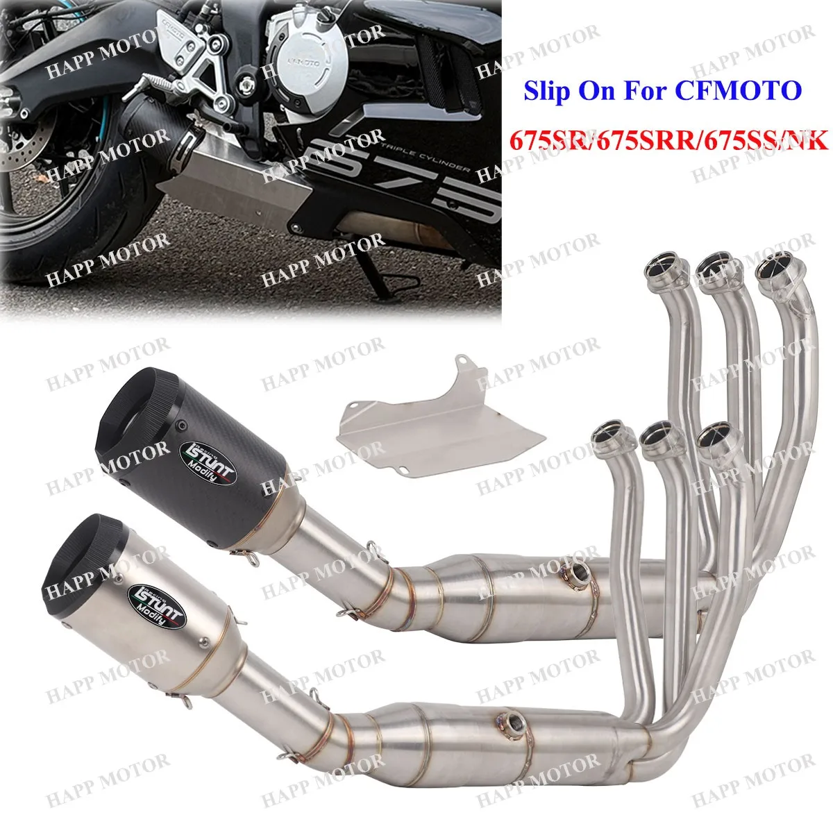 Full System For CFMOTO 675SR 675SRR 675SS 675NK All Years Motorcycle Exhaust Slip On 675SR Pipe Short Exhaust
Full System For CFMOTO 675SR 675SRR 675SS 675NK All Years Motorcycle Exhaust Slip On 675SR Pipe Short Exhaust