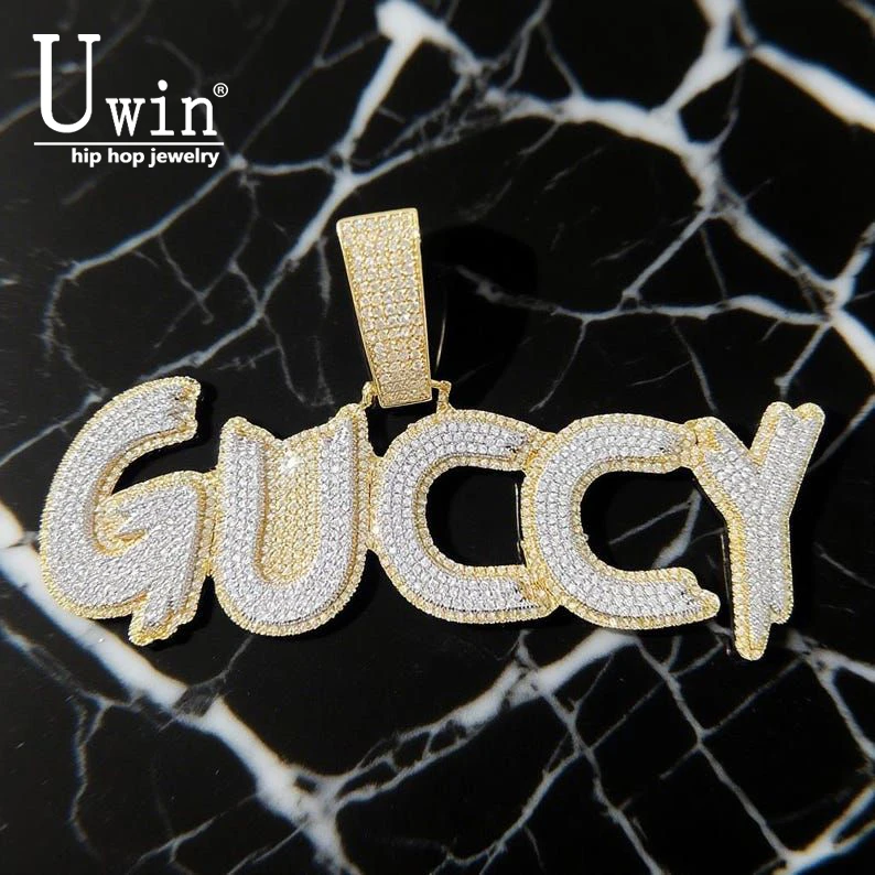 Uwin Custom Bold Brush Font Letter Name Pendant Necklace Micro Paved Out Cubic Zirconia Chain Necklace Hiphop Jewelry
Uwin Custom Bold Brush Font Letter Name Pendant Necklace Micro Paved Out Cubic Zirconia Chain Necklace Hiphop Jewelry