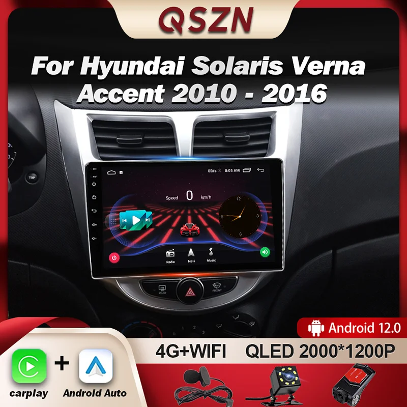 Автомагнитола QSZN для Hyundai Solaris Verna Accent 1 2010-2016, мультимедийный видеоплеер с GPS, 4G, Carplay, Android 12, Авторадио, стерео
Автомагнитола QSZN для Hyundai Solaris Verna Accent 1 2010-2016, мультимедийный видеоплеер с GPS, 4G, Carplay, Android 12, Авторадио, стерео