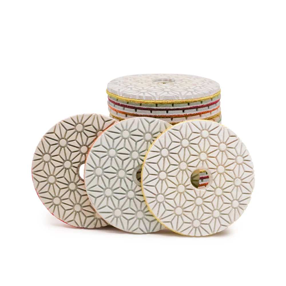 4-дюймовый 100-миллиметровый 3-ступенчатый комплект алмазных полировальных дисков для влажной полировки гранита, мрамора, камня, абразивные шлифовальные диски
4-дюймовый 100-миллиметровый 3-ступенчатый комплект алмазных полировальных дисков для влажной полировки гранита, мрамора, камня, абразивные шлифовальные диски