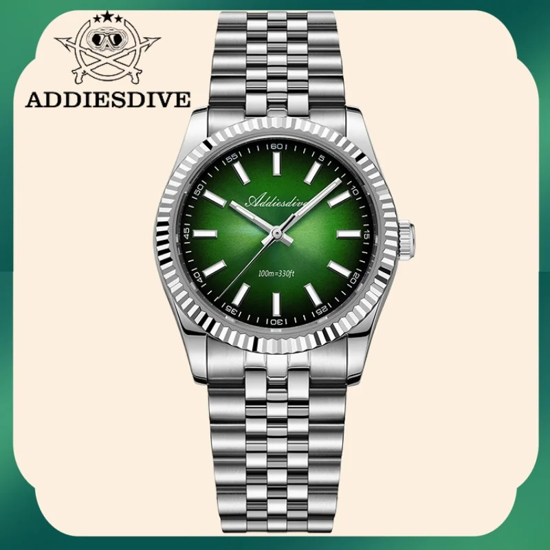 ADDIESDIVE 36mm Men Watch Jubilee Strap 10Bar Diving 316L Stainless Steel Sapphire Crystal BGW9 Super Luminous VH31 Quartz Watch
ADDIESDIVE 36mm Men Watch Jubilee Strap 10Bar Diving 316L Stainless Steel Sapphire Crystal BGW9 Super Luminous VH31 Quartz Watch
