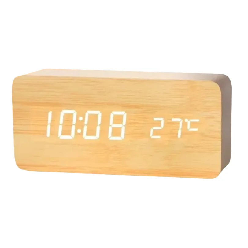Wooden LED Digital Alarm Clock Temperature Display Adjustable Brightness Electronic Desk Clock For Bedroom Bedside Office Decor
Wooden LED Digital Alarm Clock Temperature Display Adjustable Brightness Electronic Desk Clock For Bedroom Bedside Office Decor