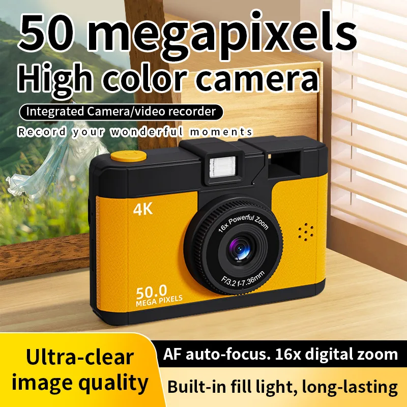 4K Digital Camera Student HD Camera 50 Million Hd Pixel Pixel Retro Ccd Portable Card Entry-level Camera Auto Focus With Wifi
4K Digital Camera Student HD Camera 50 Million Hd Pixel Pixel Retro Ccd Portable Card Entry-level Camera Auto Focus With Wifi