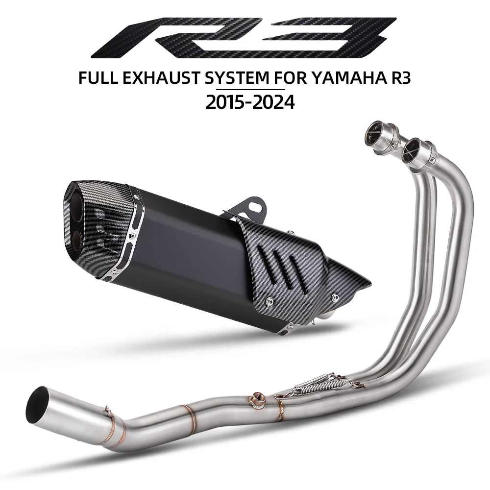 Выхлопная система для мотоциклов Yamaha MT03, MT25, R3, R25 (2015-2024): комплект для модификации, передняя соединительная труба, глушитель Akrapovic с двойным отверстием
Выхлопная система для мотоциклов Yamaha MT03, MT25, R3, R25 (2015-2024): комплект для модификации, передняя соединительная труба, глушитель Akrapovic с двойным отверстием