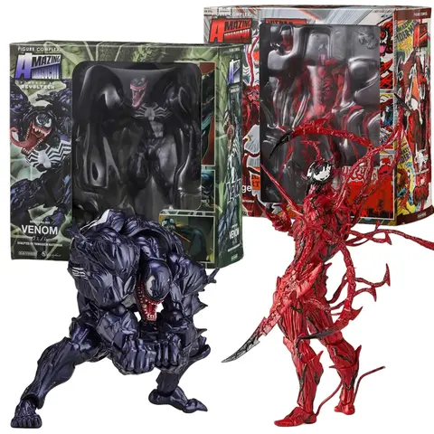 NIESAMOWITA YAMAGUCHI Carnage Venom KAIYODO Spider Man Legends Figurka akcji Ruchoma statuetka zmieniająca twarz Model Dziecko na prezent zabawkowy