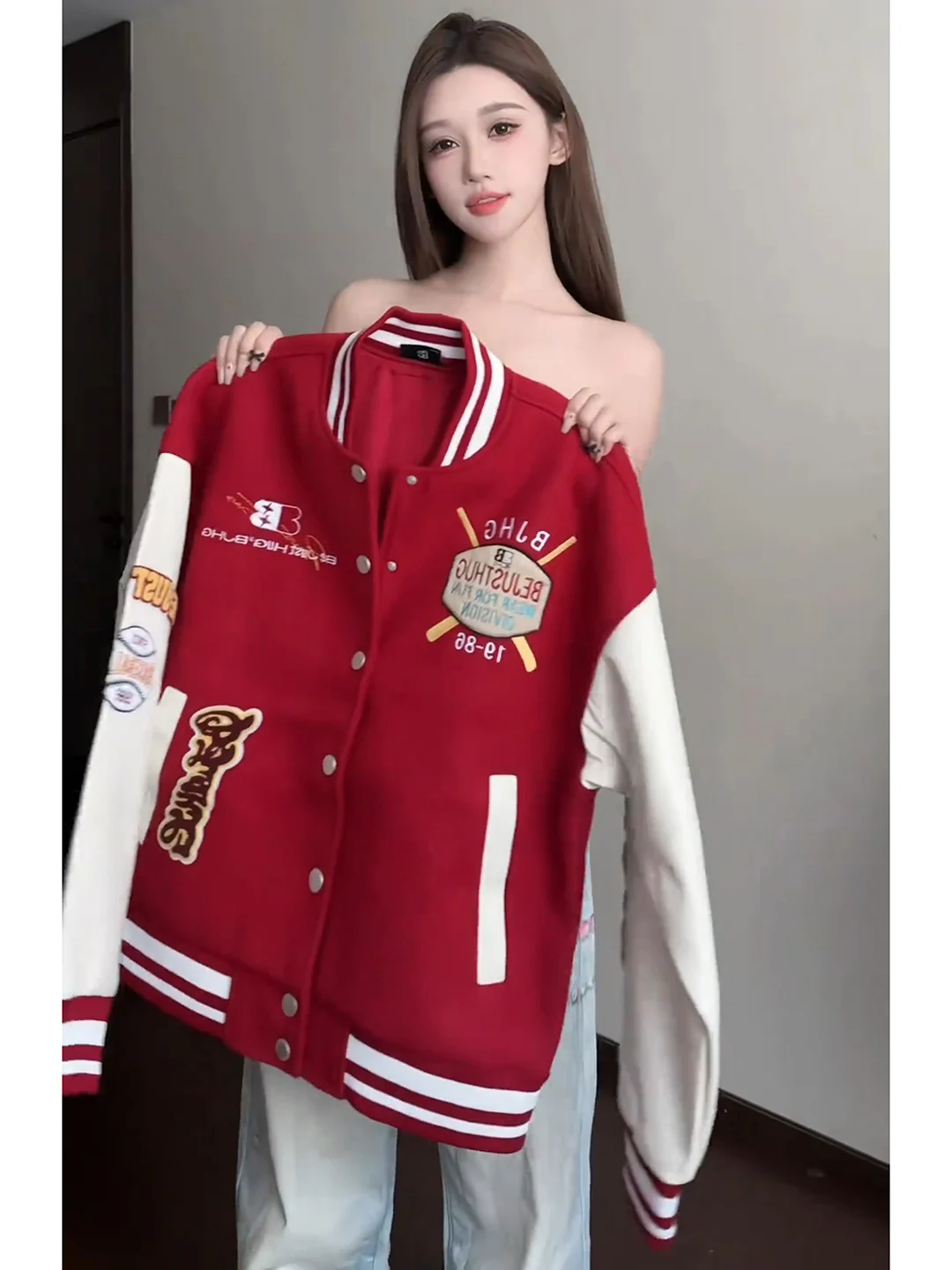 Красная бейсбольная куртка с вышивкой, мужская, осенняя, в американском университетском стиле, верхняя одежда, уличный стиль, Haome Jaet
Красная бейсбольная куртка с вышивкой, мужская, осенняя, в американском университетском стиле, верхняя одежда, уличный стиль, Haome Jaet