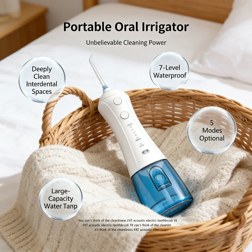Стоматологический водоструйный ирригатор для полости рта, 300 мл, водонепроницаемый портативный ирригатор IPX7, 5 режимов, 5 насадок, очиститель зубов для дома и путешествий
Стоматологический водоструйный ирригатор для полости рта, 300 мл, водонепроницаемый портативный ирригатор IPX7, 5 режимов, 5 насадок, очиститель зубов для дома и путешествий