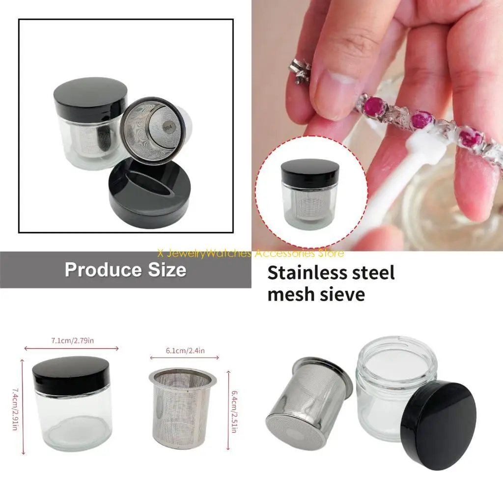 31KD Travel Friendly Jewelry Cleaning Vessel With Metal Mesh Filter Jewelry Cleaning Jar For Diamonds Watches Eyeglass Parts
31KD Travel Friendly Jewelry Cleaning Vessel With Metal Mesh Filter Jewelry Cleaning Jar For Diamonds Watches Eyeglass Parts