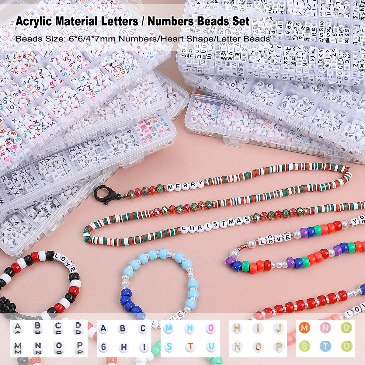 6*6/4*7mm Acrylic Material Numbers Beads Heart Shape Beads Letter Beads Set For DIY Jewelry Making Bracelet Necklace Accessories
6*6/4*7mm Acrylic Material Numbers Beads Heart Shape Beads Letter Beads Set For DIY Jewelry Making Bracelet Necklace Accessories