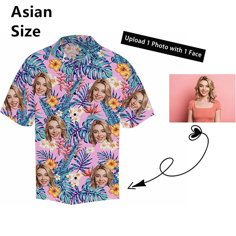 Custom Face Hawaiian Shirt Unisex Funny Personalized Photo 3D Printed Beach Shirts Short Sleeves Lapel Shirts Camisas De Hombre
Custom Face Hawaiian Shirt Unisex Funny Personalized Photo 3D Printed Beach Shirts Short Sleeves Lapel Shirts Camisas De Hombre
