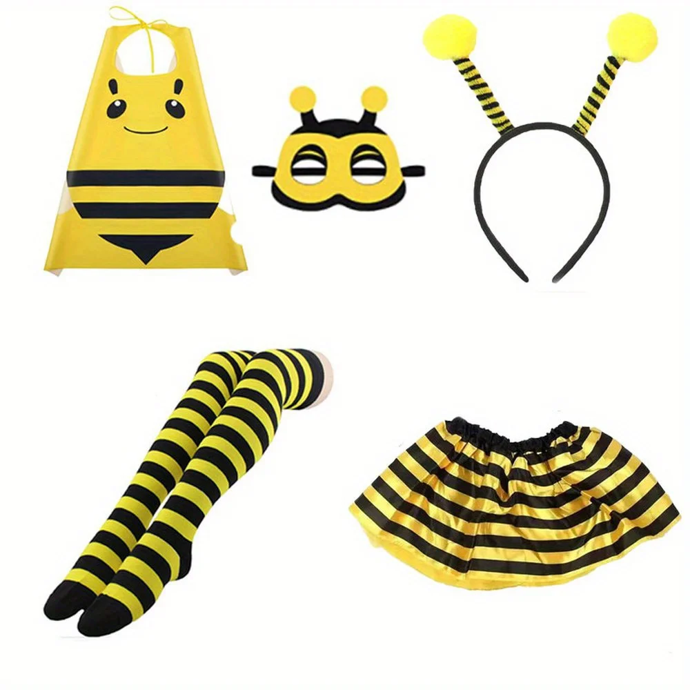 3 Pcs Bee Costume Set-Yellow Bee Cape Bee Bopper Antenna Headband Bee Dress up Costume Eye Mask for Christmas Halloween
3 Pcs Bee Costume Set-Yellow Bee Cape Bee Bopper Antenna Headband Bee Dress up Costume Eye Mask for Christmas Halloween