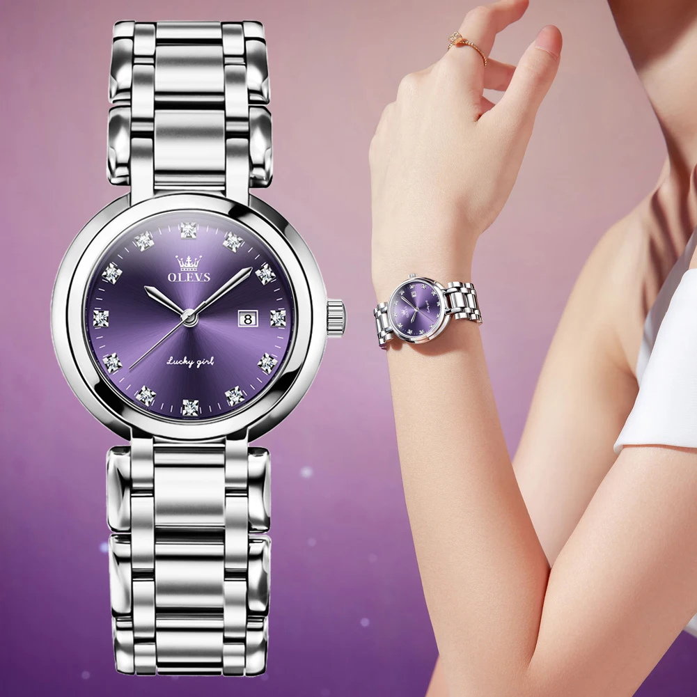OLEVS Women's Watches Luxury Elegant Business Steel Bracelet Purple Quartz Wristwatch Original Brands Fashion Gifts For Ladies
OLEVS Women's Watches Luxury Elegant Business Steel Bracelet Purple Quartz Wristwatch Original Brands Fashion Gifts For Ladies