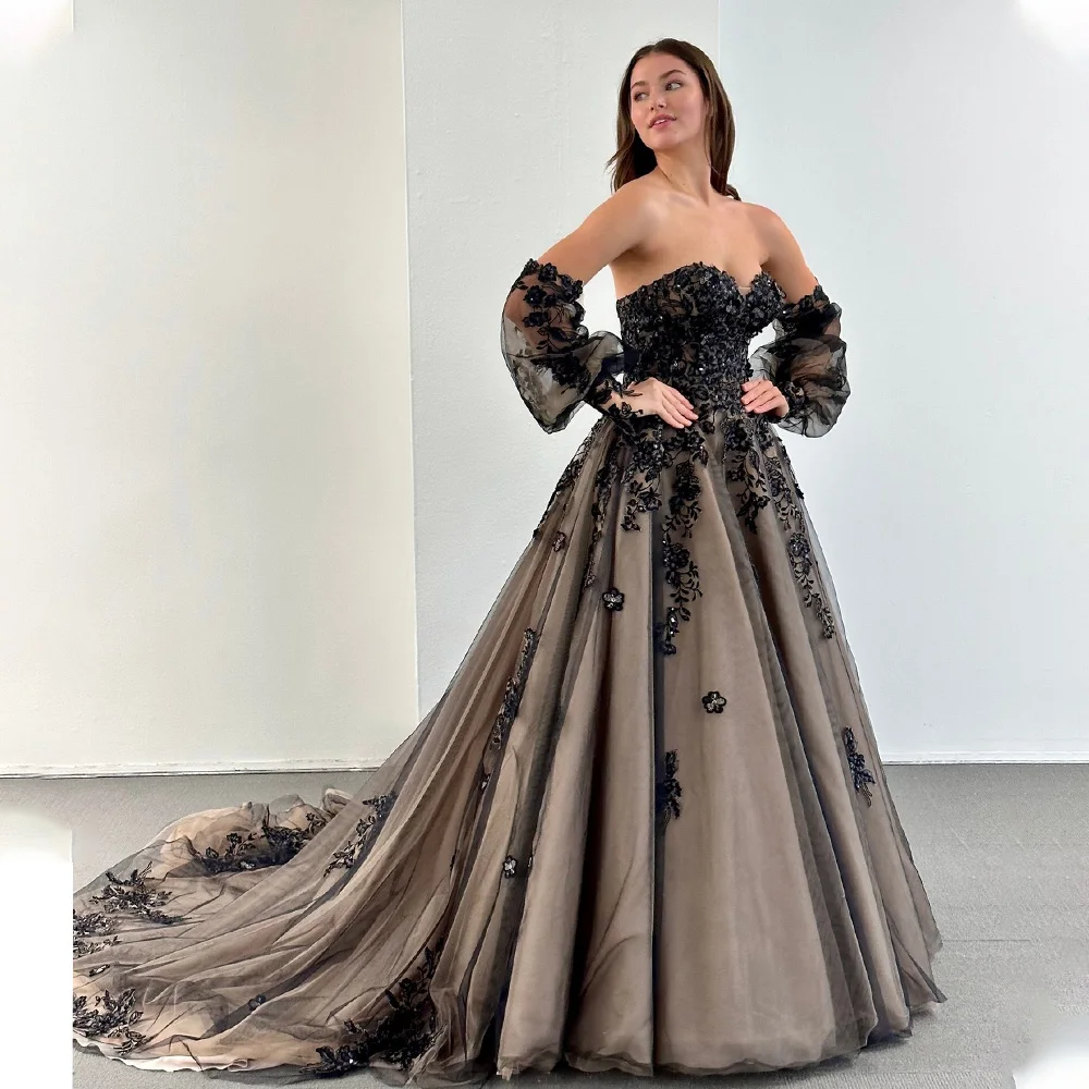 Elegant Long Puff Sleeves Lace Applique Wedding Dresses Custom Made Boho Beach Bridal Grown 2023 Rode De Morrie
Elegant Long Puff Sleeves Lace Applique Wedding Dresses Custom Made Boho Beach Bridal Grown 2023 Rode De Morrie