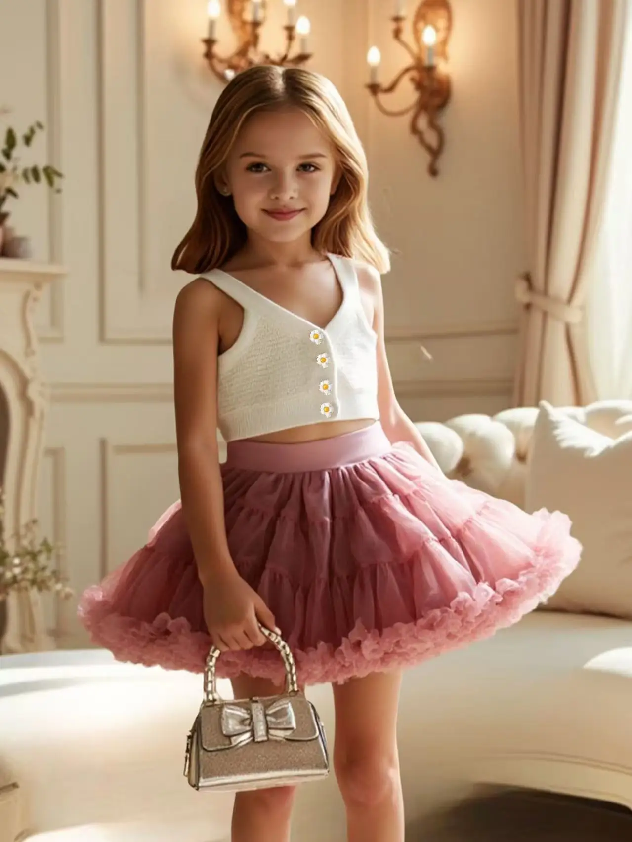 Girls TuTu Skirt suit Europe United States New 2025 Summer Season 4-7Y Girls Dress Flowers Knitted Vest + Cute Princess Skirt
Girls TuTu Skirt suit Europe United States New 2025 Summer Season 4-7Y Girls Dress Flowers Knitted Vest + Cute Princess Skirt