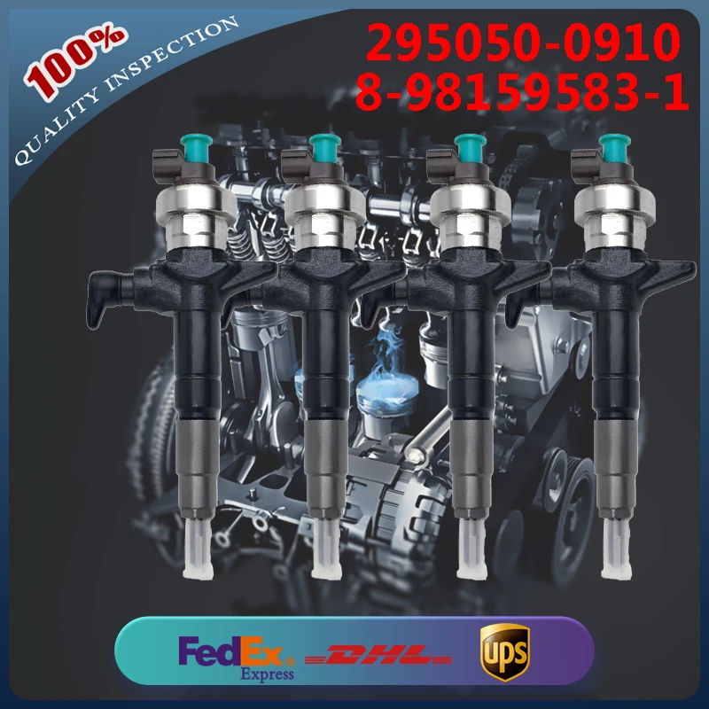 4PCS Common Rail Injector 295050-0910 095000-5321 8-98159583-1 for Isuzu Engine 4JK1 4JJ1 Vehicle D-Max 2.5D
4PCS Common Rail Injector 295050-0910 095000-5321 8-98159583-1 for Isuzu Engine 4JK1 4JJ1 Vehicle D-Max 2.5D