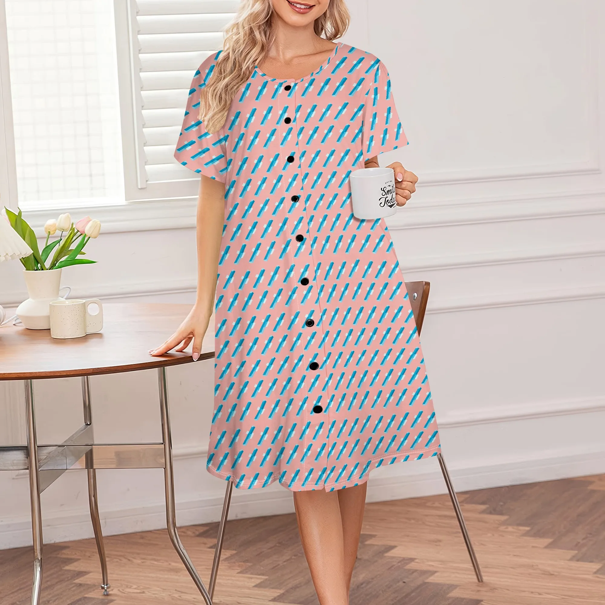 Afrocentric Geometric Zigzag Print Button Dress Plus Size Women's S-3XL Casual or Lounge Wear
Afrocentric Geometric Zigzag Print Button Dress Plus Size Women's S-3XL Casual or Lounge Wear
