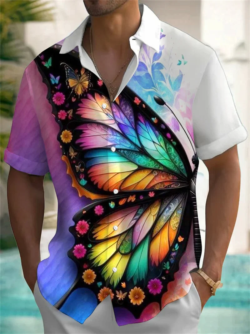 Summer men's Hawaiian shirt 3D printed butterfly button art short sleeved shirt fashion beach shirt holiday daily new style
Summer men's Hawaiian shirt 3D printed butterfly button art short sleeved shirt fashion beach shirt holiday daily new style