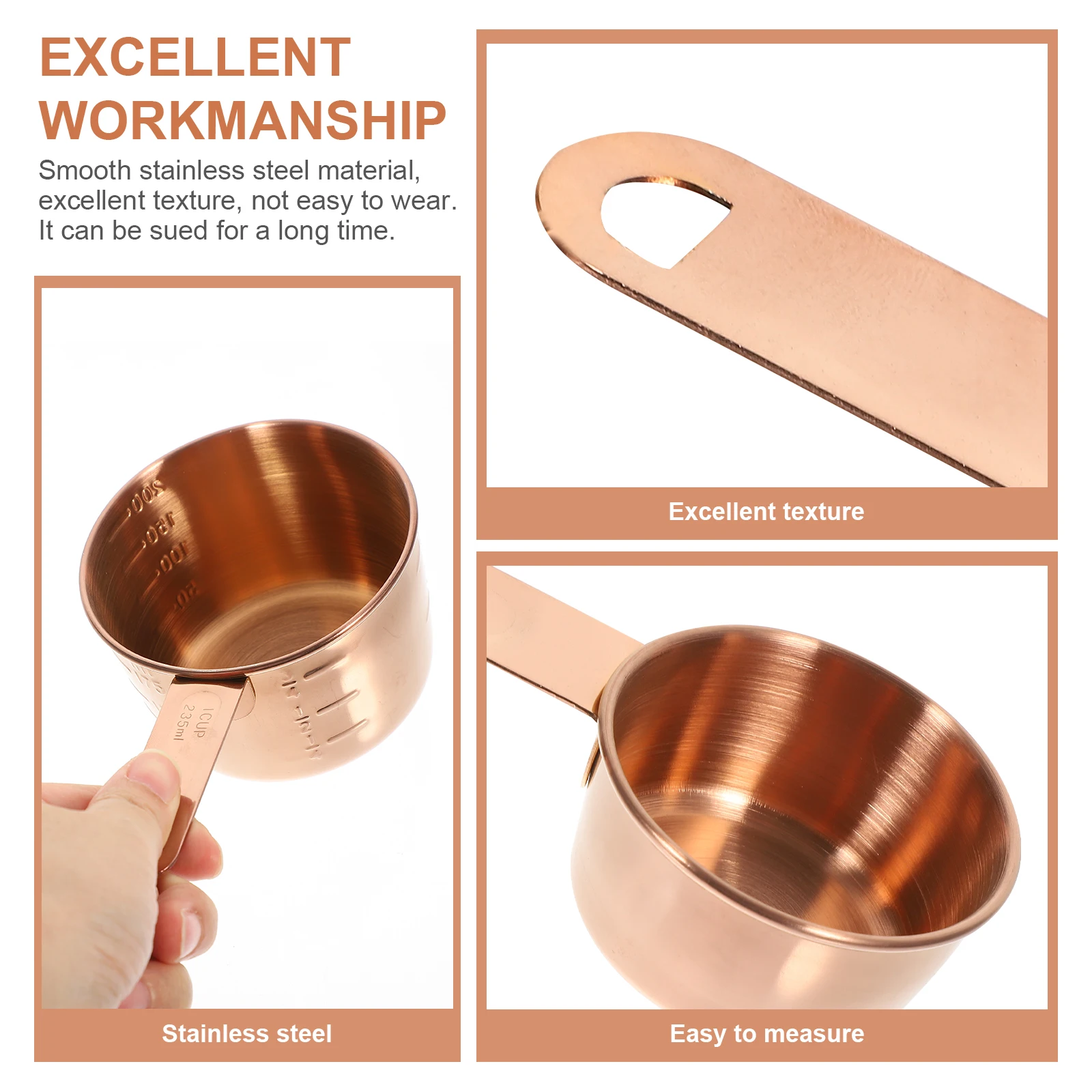 1 set Baking Measuring Spoon Cup Set Stainless Steel Rose Gold 6 Piece Measuring Cups Spoons Powder Copper Easy Accurate
1 set Baking Measuring Spoon Cup Set Stainless Steel Rose Gold 6 Piece Measuring Cups Spoons Powder Copper Easy Accurate