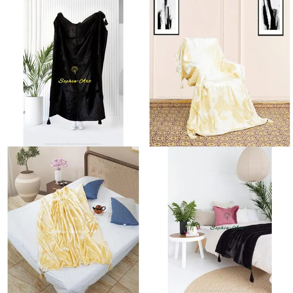 Luxury Crushed Velvet Throw Blanket with Tassels for Sofa Beds, Soft Boho Warm Throws, Cozy Plush Lightweight Pet-Friendly
Luxury Crushed Velvet Throw Blanket with Tassels for Sofa Beds, Soft Boho Warm Throws, Cozy Plush Lightweight Pet-Friendly