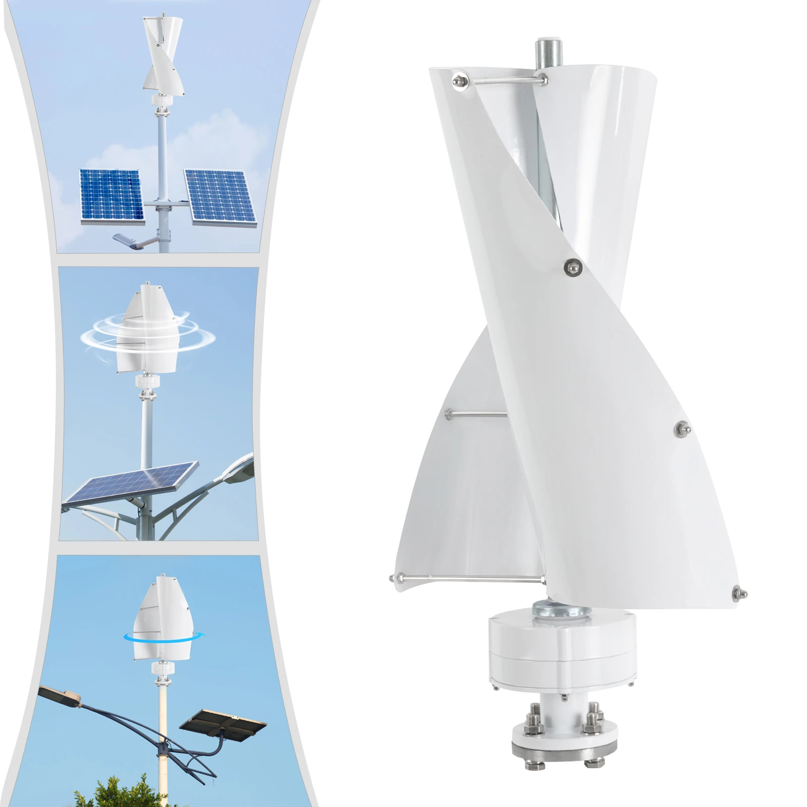500W Wind Turbine Electromagnetism Control System Vertical Axis Wind Turbine Generator with Controller IP67 White 
500W Wind Turbine Electromagnetism Control System Vertical Axis Wind Turbine Generator with Controller IP67 White