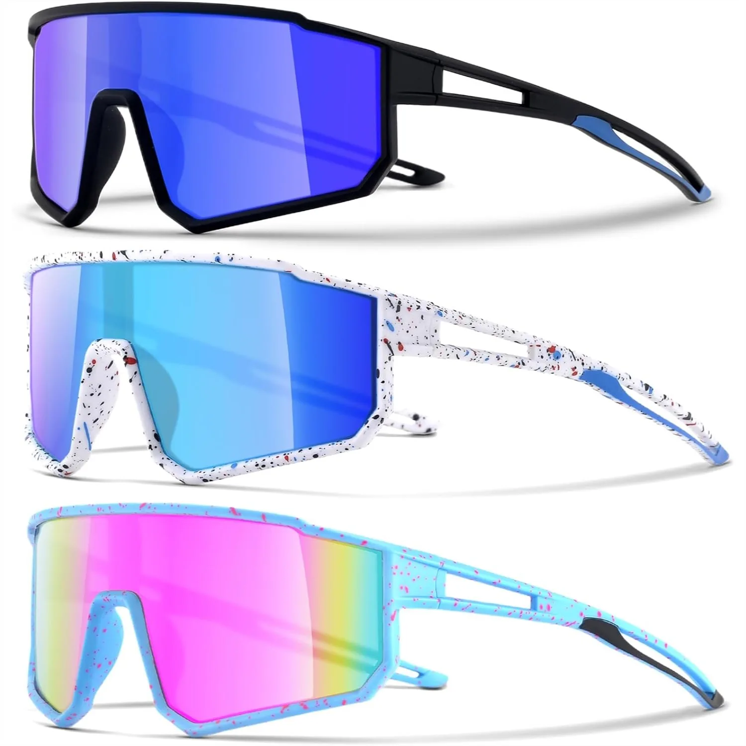 3 Pack Kids Sunglasses for 6-14 Boys Girls, Youth Baseball Cycling UV400 Protection Goggles
3 Pack Kids Sunglasses for 6-14 Boys Girls, Youth Baseball Cycling UV400 Protection Goggles