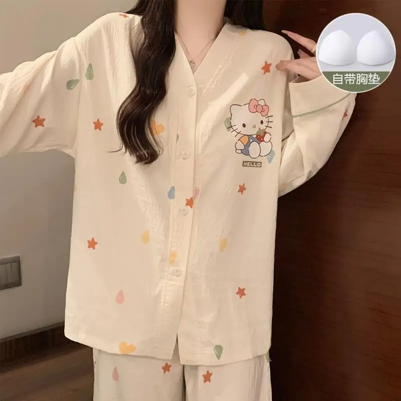 New Women's Spring and Fall Pajamas Homewear Set Wrinkled Cloth Sweet Girl Students Long-Sleeved Casual Pajamas Homewear Set
New Women's Spring and Fall Pajamas Homewear Set Wrinkled Cloth Sweet Girl Students Long-Sleeved Casual Pajamas Homewear Set