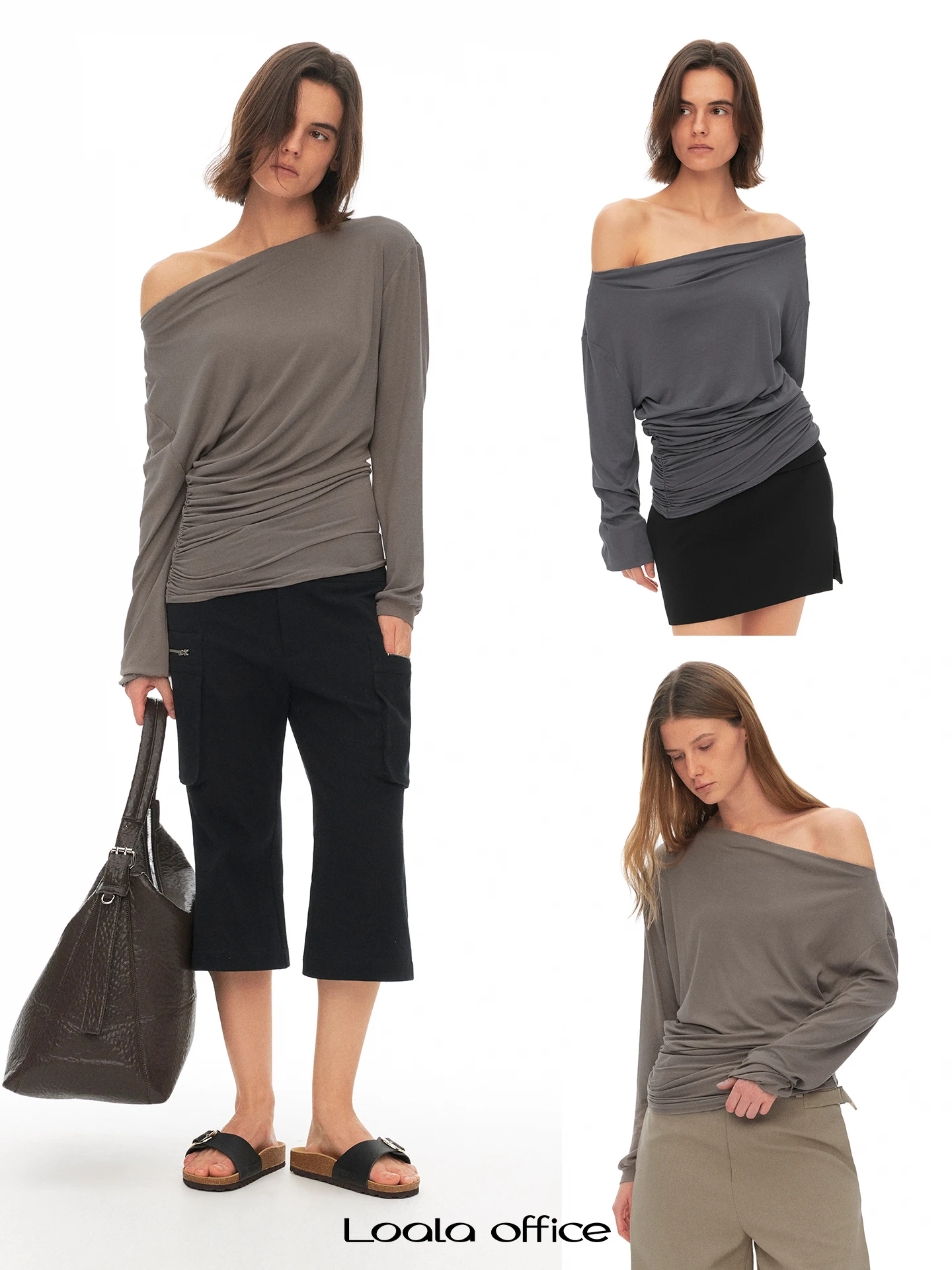 Loala Office Loose Style Long Sleeve Asymmetrical Shoulder Batwing Sleeve Comfortable Top Elastic Fiber Blend Women's T-shirt
Loala Office Loose Style Long Sleeve Asymmetrical Shoulder Batwing Sleeve Comfortable Top Elastic Fiber Blend Women's T-shirt