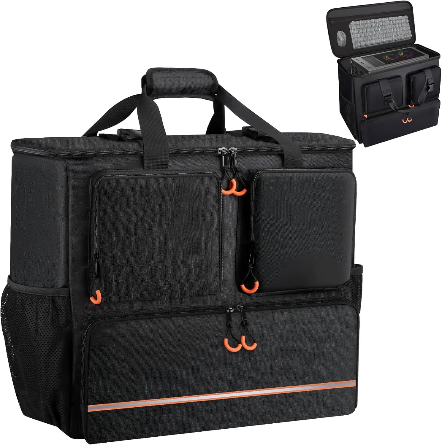 Large Portable PC Travel Case for ATX/M-ATX Towers, Gaming Backpack with Keyboard and Mouse Compartments
Large Portable PC Travel Case for ATX/M-ATX Towers, Gaming Backpack with Keyboard and Mouse Compartments