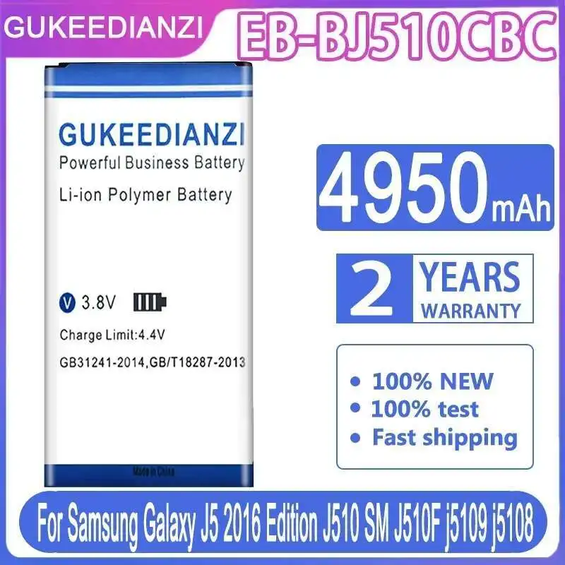 Mobile Phone Battery EB-BJ510CBC 4950Mah For Samsung Galaxy J5 2016 Edition J510 SM J510F J5109 J5108 EB BJ510CBC
Mobile Phone Battery EB-BJ510CBC 4950Mah For Samsung Galaxy J5 2016 Edition J510 SM J510F J5109 J5108 EB BJ510CBC