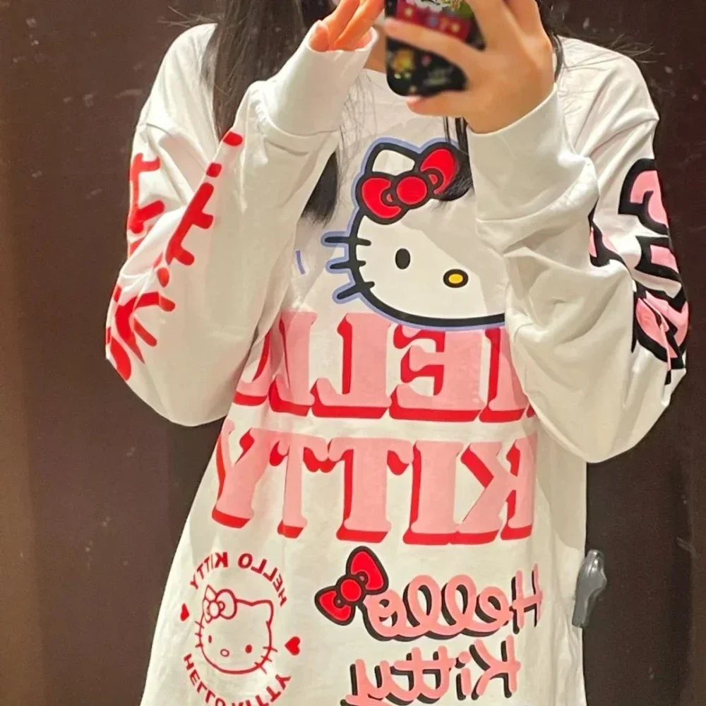 Hello Kitty T-shirt Cute Pure Cotton Printed Hip Hop Trendy Long Sleeve Simple Women's New Loose Casual Versatile Top
Hello Kitty T-shirt Cute Pure Cotton Printed Hip Hop Trendy Long Sleeve Simple Women's New Loose Casual Versatile Top