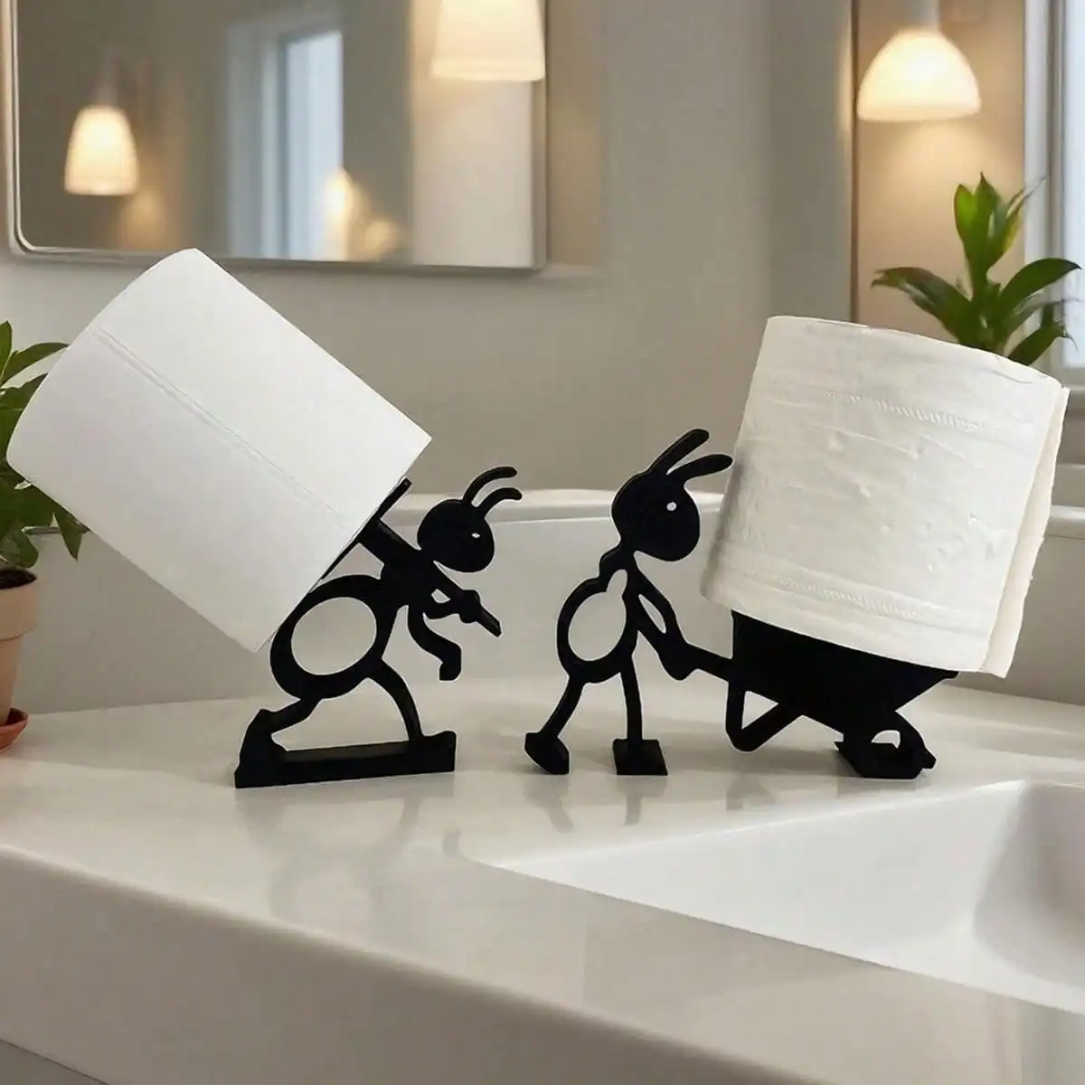 2pcs Ant Shaped Toilet Paper Holder, Bathroom Tissue Paper Dispenser, Funny Paper Towel Rack For Living Room, Camping BBQ, Bathroom Storage, Paper Towel Stand, Independent Bathroom Set, Cute Bathroom Decor
2pcs Ant Shaped Toilet Paper Holder, Bathroom Tissue Paper Dispenser, Funny Paper Towel Rack For Living Room, Camping BBQ, Bathroom Storage, Paper Towel Stand, Independent Bathroom Set, Cute Bathroom Decor