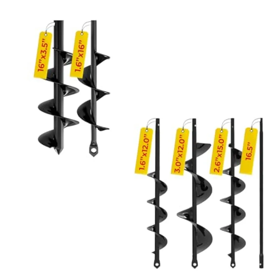 5-Pack 2 Pack 1.6 x 16 Inch and 3.5 x 16 Inch Set+3 Pack with Extension Auger Drill Bit for Planting Garden Spiral Hole and Bul
5-Pack 2 Pack 1.6 x 16 Inch and 3.5 x 16 Inch Set+3 Pack with Extension Auger Drill Bit for Planting Garden Spiral Hole and Bul