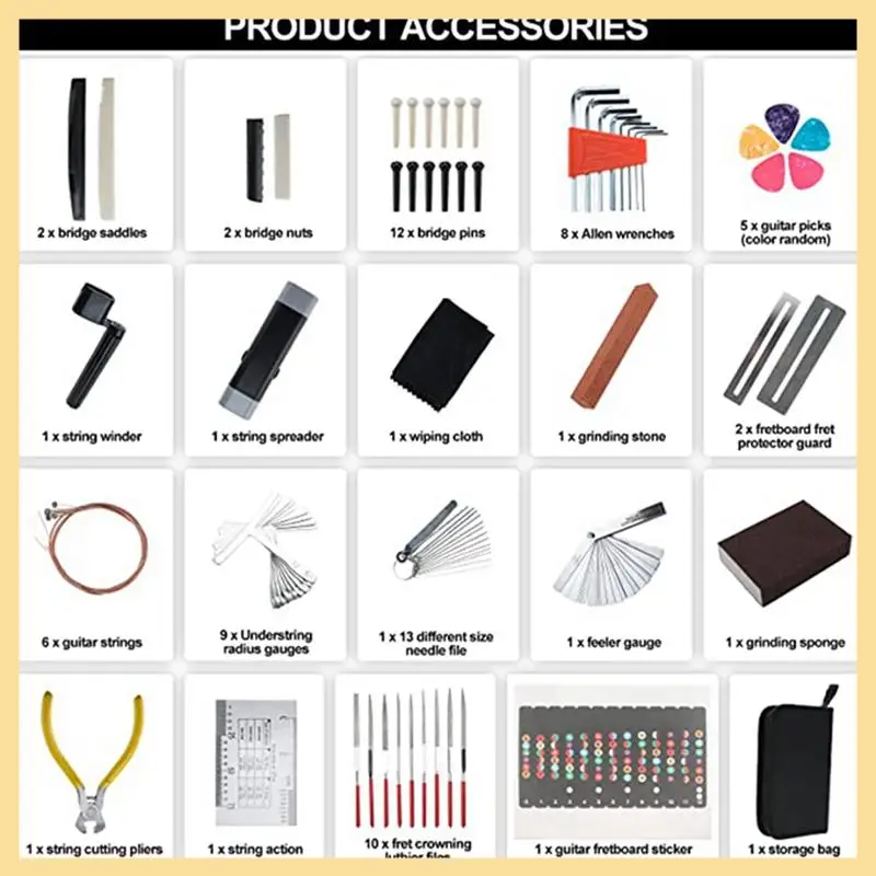 72PCS Guitar Repair And Maintenance Tools With Storage Bags, Metal+Plastic Gifts For Musicians And Beginners And Enthusiasts
72PCS Guitar Repair And Maintenance Tools With Storage Bags, Metal+Plastic Gifts For Musicians And Beginners And Enthusiasts