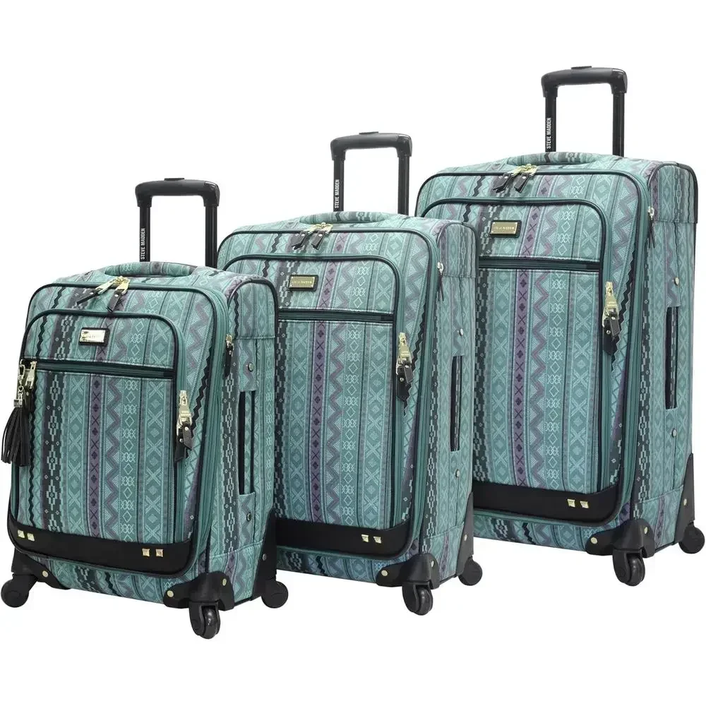 3 Piece Expandable Spinner Suitcase Set - Lightweight Travel Luggage with 20, 24, and 28 Cases in Print/Teal
3 Piece Expandable Spinner Suitcase Set - Lightweight Travel Luggage with 20, 24, and 28 Cases in Print/Teal