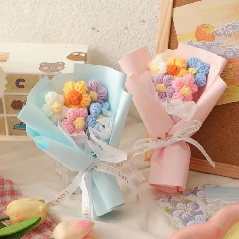 Knitted Small Flower Bouquets Hand Woven Crochet Artificial Flower Valentine's Day Gifts Colorful Fake Flowers Home Decor
Knitted Small Flower Bouquets Hand Woven Crochet Artificial Flower Valentine's Day Gifts Colorful Fake Flowers Home Decor
