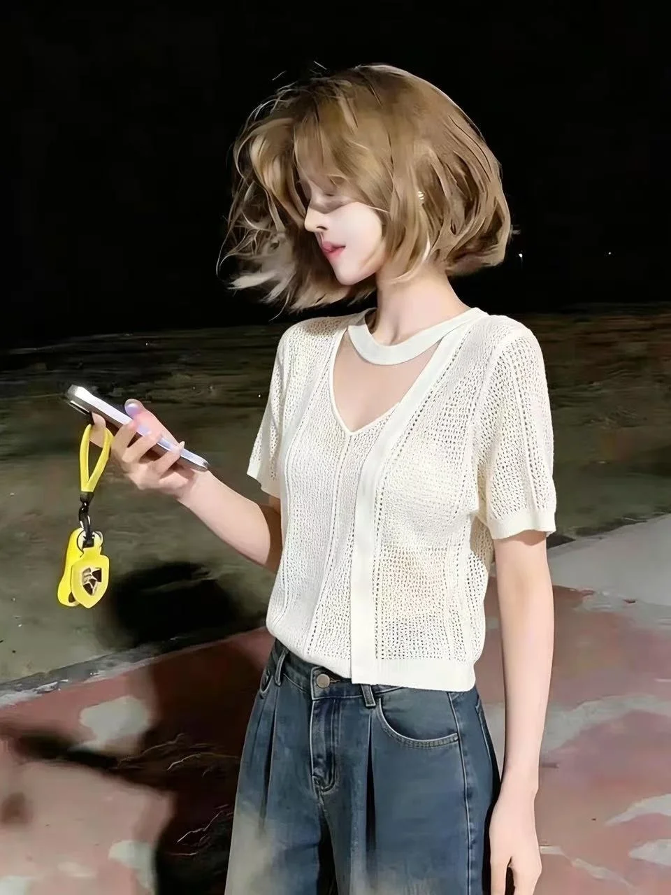 Korean Style Short Sleeve T-Shirt Women's Summer New Thin Unique Hanging Neck Sash Hollow out Top Self-Keeping Model Straight...
Korean Style Short Sleeve T-Shirt Women's Summer New Thin Unique Hanging Neck Sash Hollow out Top Self-Keeping Model Straight...