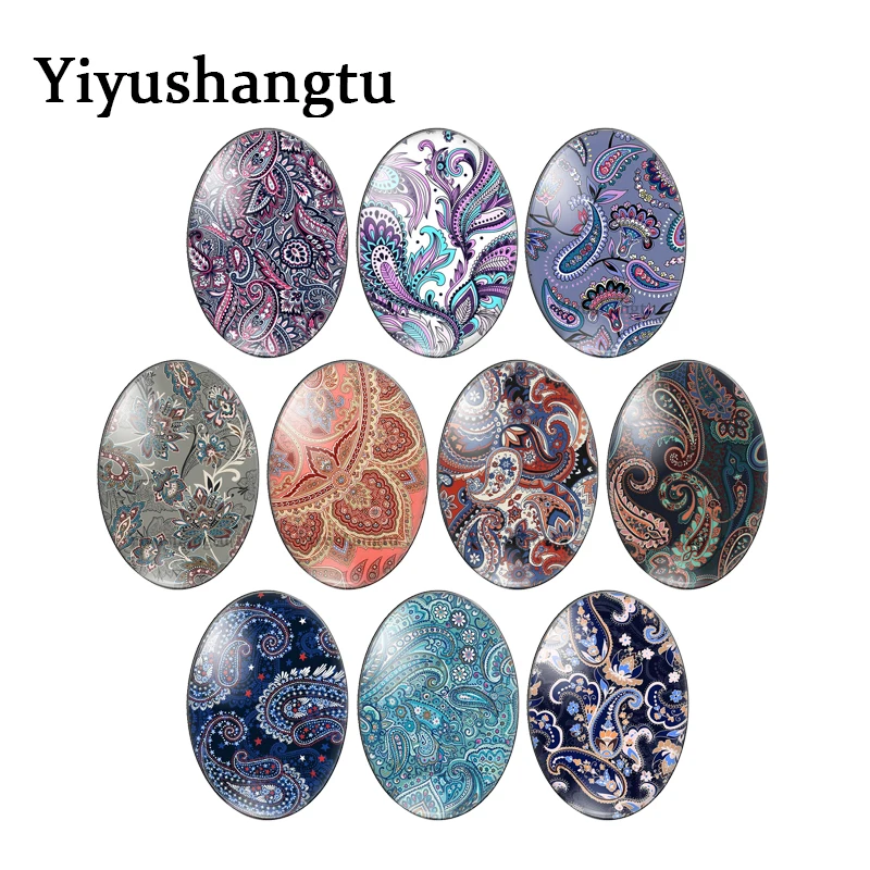 Colorful strip irregular Retro flower pattern 13x18mm/18x25mm/30x40mm Oval photo glass cabochon demo flat back Making findings
Colorful strip irregular Retro flower pattern 13x18mm/18x25mm/30x40mm Oval photo glass cabochon demo flat back Making findings