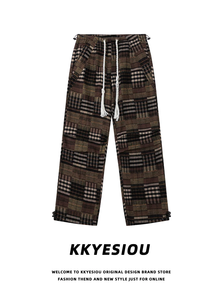 Повседневные брюки в клетку в американском ретро-стиле KKyesiou, прямые брюки с высокой талией, модные универсальные брюки больших размеров для мужчин и женщин
Повседневные брюки в клетку в американском ретро-стиле KKyesiou, прямые брюки с высокой талией, модные универсальные брюки больших размеров для мужчин и женщин