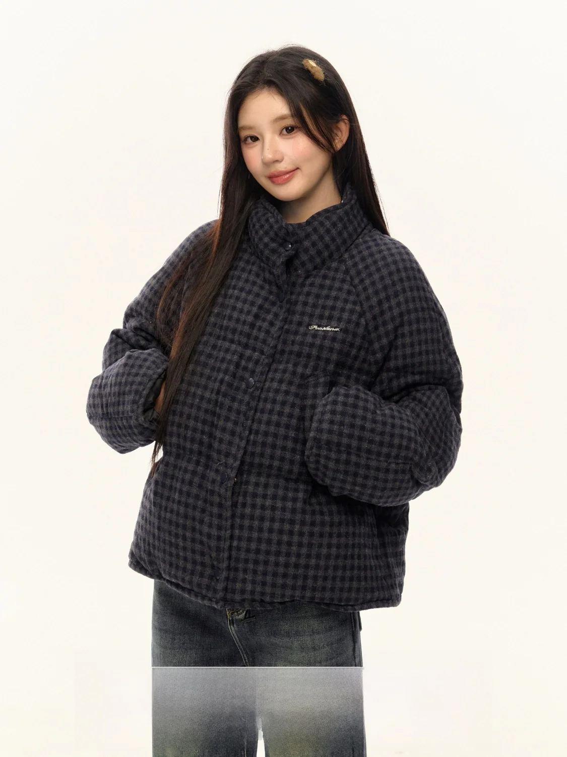 Peasluna, корейский клетчатый воротник-стойка, хлопковая куртка, теплое универсальное свободное зимнее пальто, верхняя одежда
Peasluna, корейский клетчатый воротник-стойка, хлопковая куртка, теплое универсальное свободное зимнее пальто, верхняя одежда