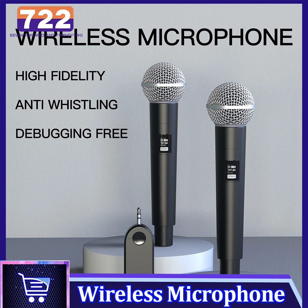 Wireless Microphone Handheld Dual Channels UHF Professional Dynamic Mic 2 Pcs Mic For Karaoke Wedding Party Band Church Show
Wireless Microphone Handheld Dual Channels UHF Professional Dynamic Mic 2 Pcs Mic For Karaoke Wedding Party Band Church Show