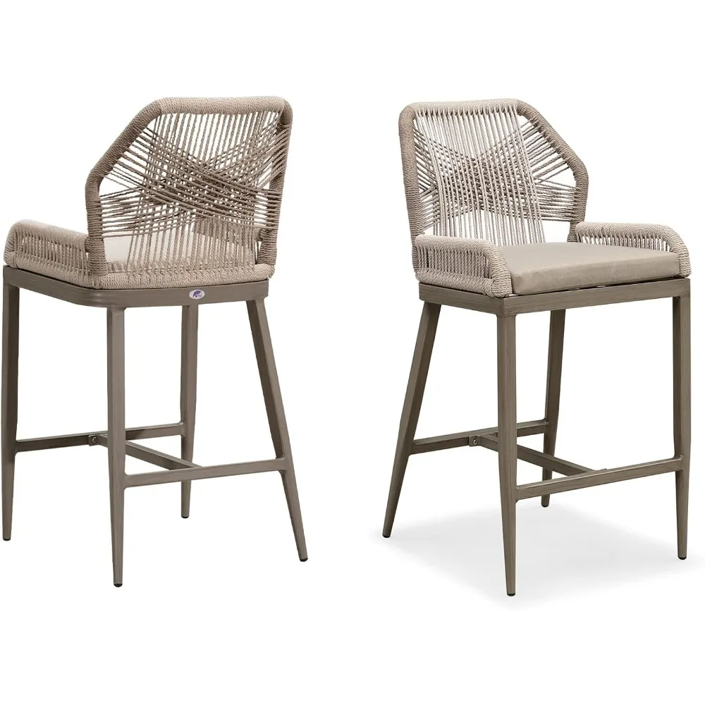 Counter Height Bar Stools Set of 2 Rattan Woven Aluminum Modern Barstools with Back and Arms for Patio Pool Outdoor Beach Chairs
Counter Height Bar Stools Set of 2 Rattan Woven Aluminum Modern Barstools with Back and Arms for Patio Pool Outdoor Beach Chairs