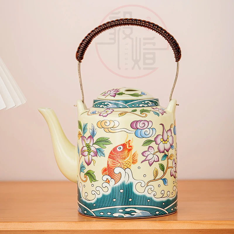 Ru kiln beam pot ceramic home office hotel landscape brewing teapot 1200ml old-fashioned retro single pot with filter
Ru kiln beam pot ceramic home office hotel landscape brewing teapot 1200ml old-fashioned retro single pot with filter