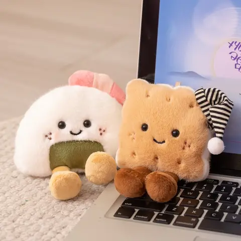 Kawaii Breakfast Series Plush Fridge Magnet Toys Stuffed Cartoon Cookie Donut Doll Cute Amusing Home Decor Nice Gift