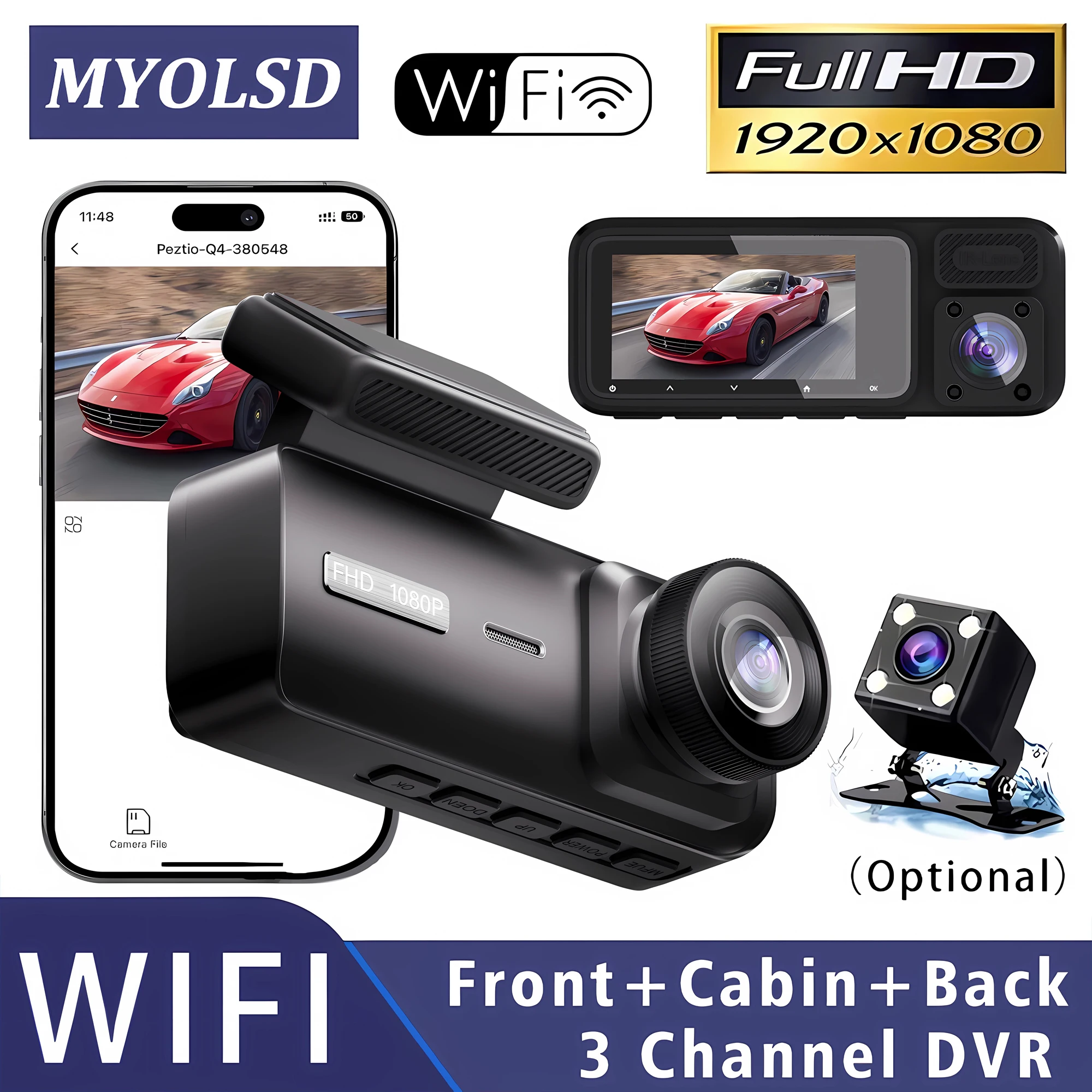 Видеорегистратор для автомобиля с Wi-Fi, 3 камерами, FHD 1920*1080P, 3 канала (фронтальная, задняя, салон), супер ночное видение, мини DVR, черный ящик
Видеорегистратор для автомобиля с Wi-Fi, 3 камерами, FHD 1920*1080P, 3 канала (фронтальная, задняя, салон), супер ночное видение, мини DVR, черный ящик